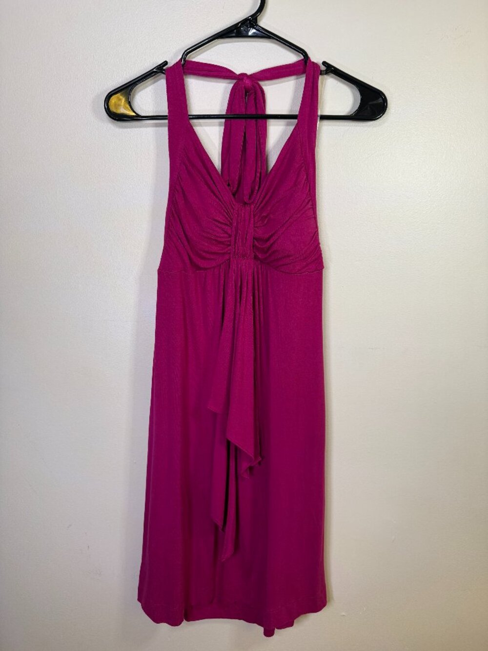 Soma Fuchsia Pink Ruched Halter Dress